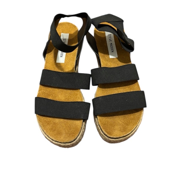 Steve Madden Women's Kimmie Platform Espadrille Sandals in Black Size 8 - Picture 1 of 8